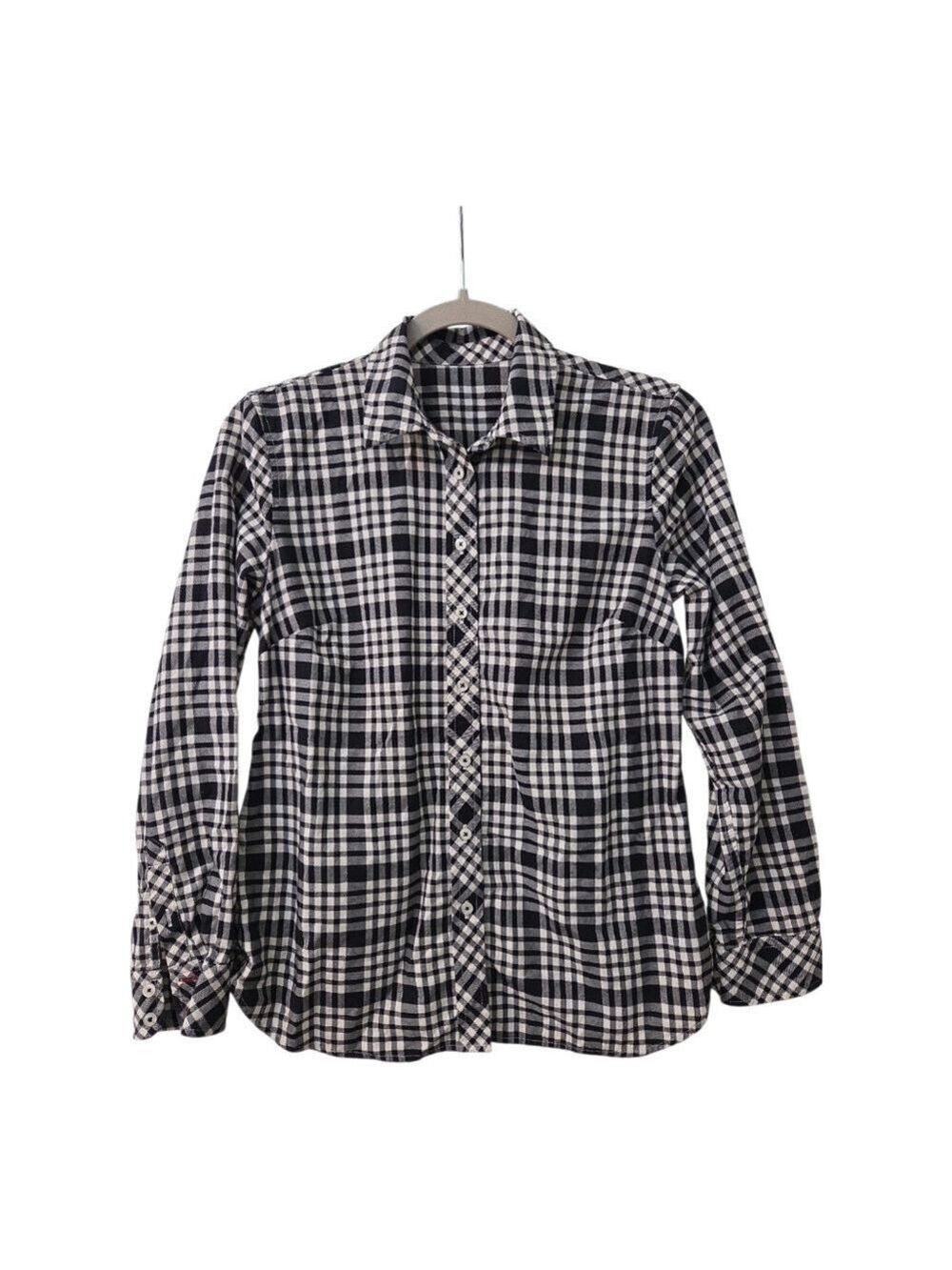 Talbots Plaid Metallic Top Women's Small